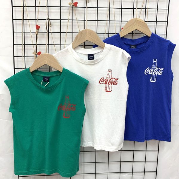 

ywsq1 small vest clothing trendy children's clothing 2020 summer new children's fashionable round neck t-shirt sleeveless vest for, Blue