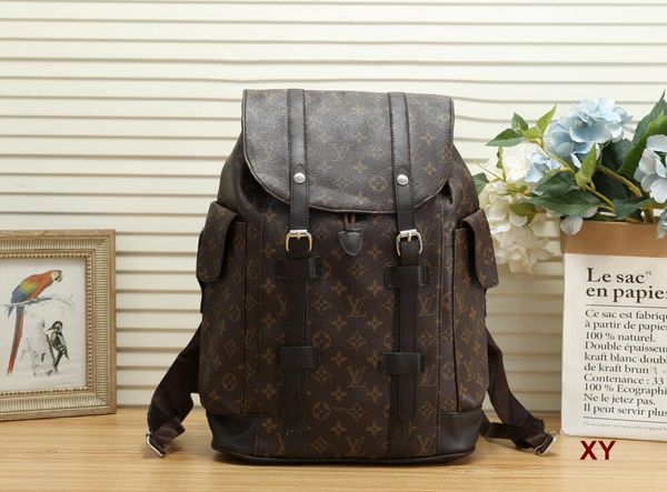

men women backpacks big capacity fashion travel bags bookbags classical style genuine pu leather qualty