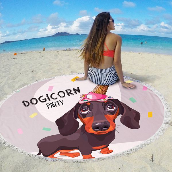 

new european and american style beach towel round creative cartoon animal printing sunscreen beach towel shawl bath towel