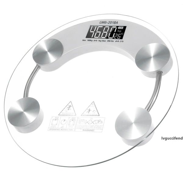 

180kg toughened glass electroni digital body scales bathroom gym smart scales lcd display body weighing digital weight scale new t200522
