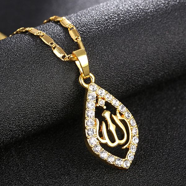 

luxury women's heart-shaped muslim pendant necklace crystal zircon iced out necklace beautiful jewelry for valentine's day, Silver