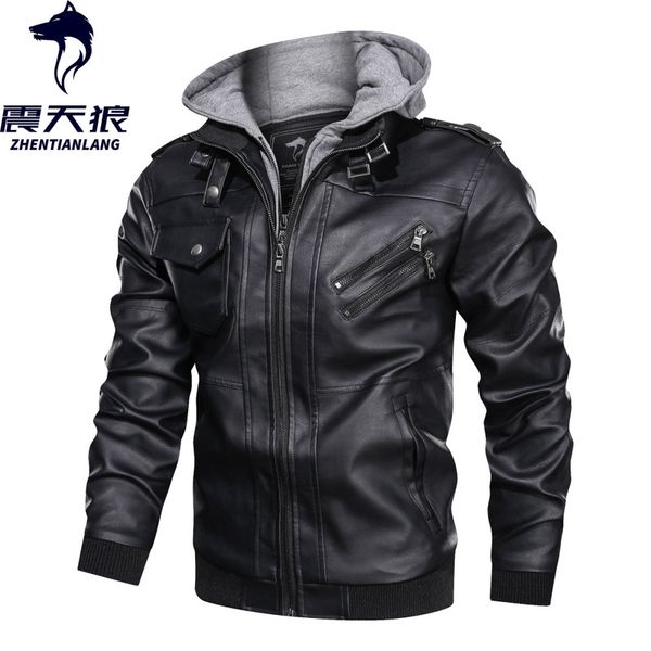 

men's fur & faux direct sale of jackets, coats, leathers, pu detachable hats by cross-border suppliers to amazon, Black