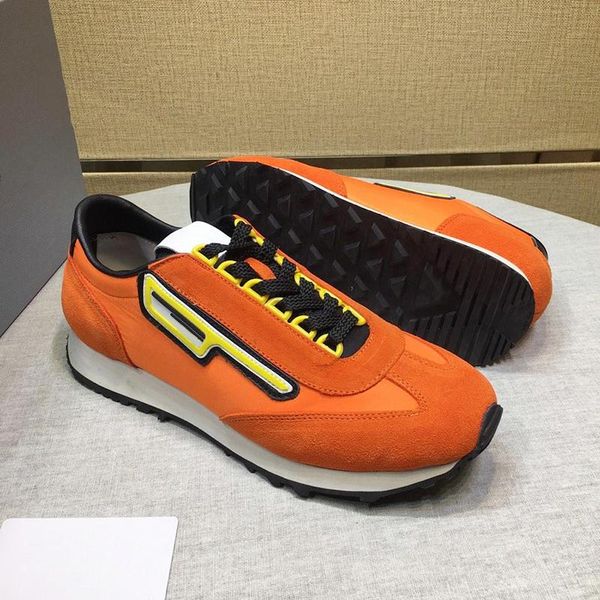 

fashion brands suede and nylon sneakers mens shoes zapatos de hombre new arrival breathable lace -up sports luxury men shoes with origin box, Black
