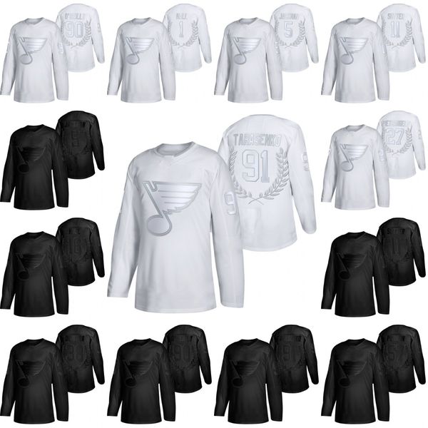 

91 vladimir tarasenko 2020 award collectiom jersey alex pietrangelo robert thomas ryan o'reilly binnington brayden schenn brett hull bo, Black;red