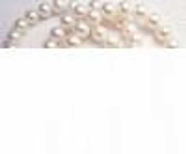 

fine 20inches 9mm akoya white pearl necklace 14k, Silver