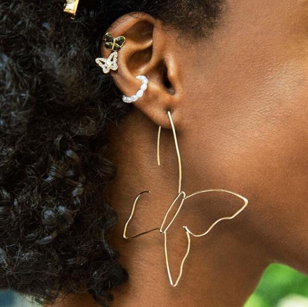 

new 12 styles simple hollow butterfly geometric earrings fashion dangle earrings jewelry for women gifts, Silver