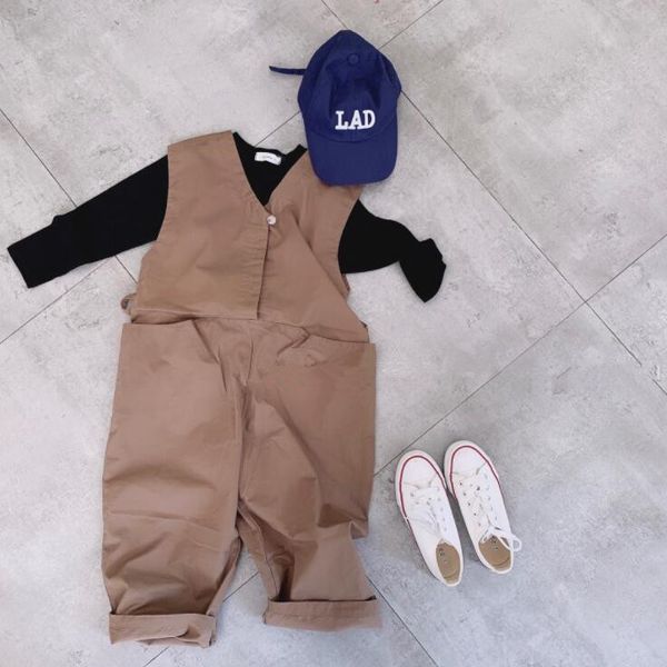 

2020 new girls boys overalls autumn cotton fashion kids pants 3-8t qw166, Blue