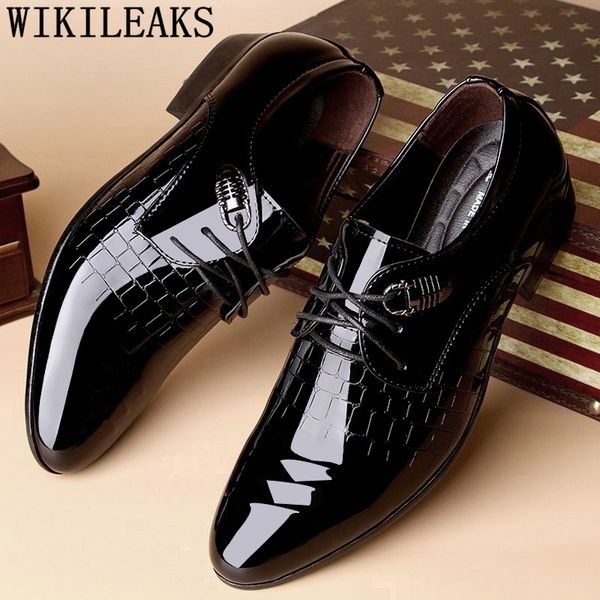 

designer brand crocodile shoes mens dress shoes man wedding formal shoes men calzado hombre heren schoenen zapatos oxford hombre, Black