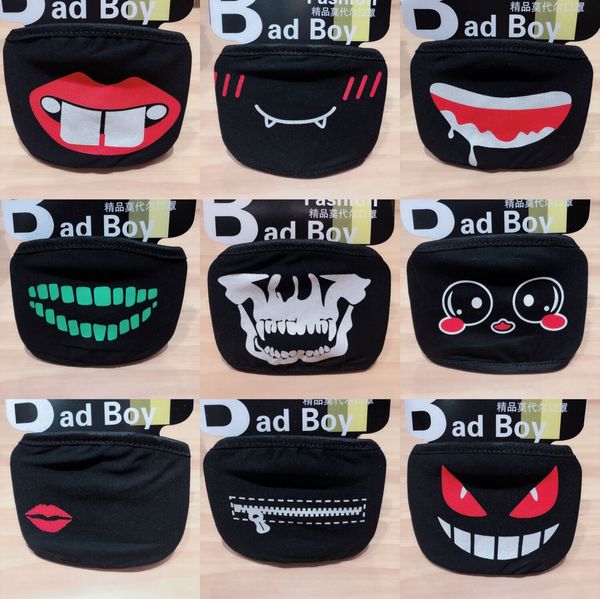 

1pcs black anti-dust cotton cute bear anime cartoon mouth mask kpop teeth mouth muffle face mouth masks women men