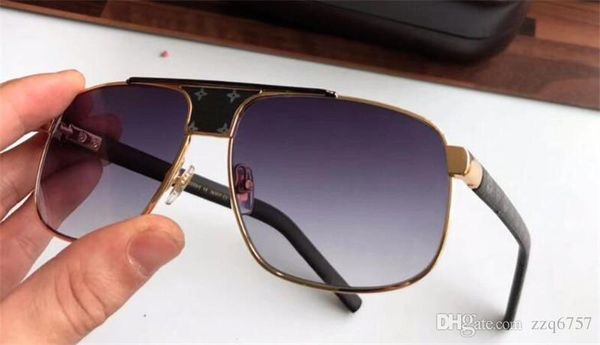 

new fashion classic sunglasses attitude sunglasses gold frame square metal frame leather legs vintage style outdoor design model 2338