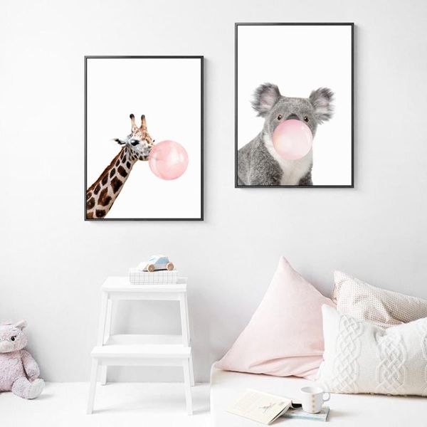 

выдува bubble zebra медведь жираф холст картина стены искусства для гостиной home decor (без рамки