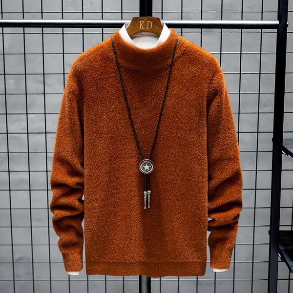 

men's sweaters cashmere sweater men 2021 fashion long sleeve pullover casual turtleneck knitted jumper pull homme asian size clothing, White;black