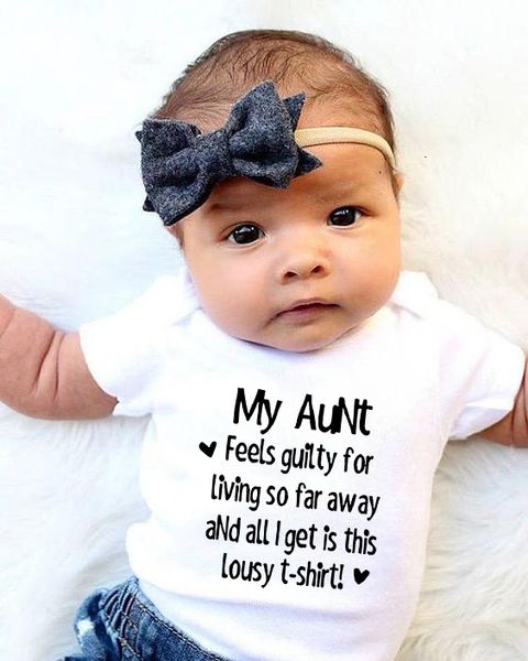 

my aunt feels guilty 100% cotton baby bodysuit infant jumpsuit short sleeve baby boys girls clothes newborn baby clothing, Blue