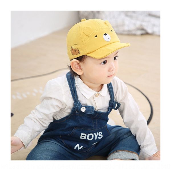 

children's cute bear outdoor baseball cap baseball cap sun protection sun hat children's hat 227, Yellow