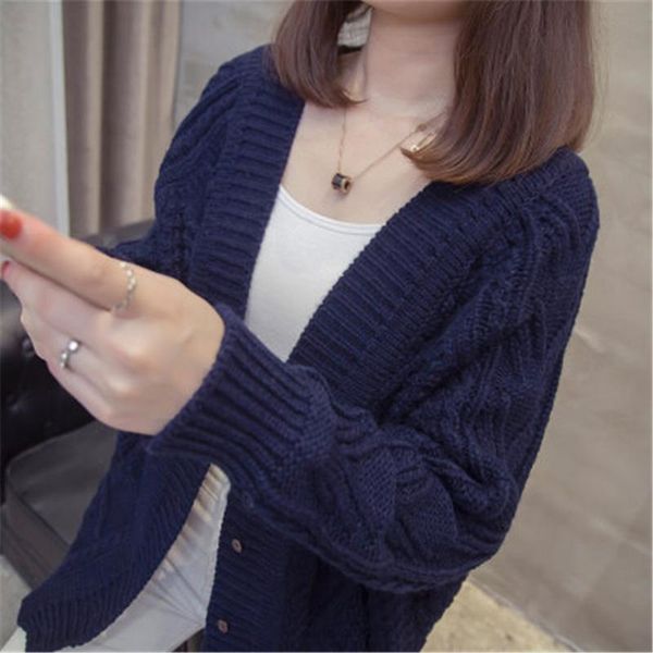 

korean fashion long knitted cardigan long sleeve causal sweater coat 2020 v-neck jacket coats korean female cardigans pull femme, White