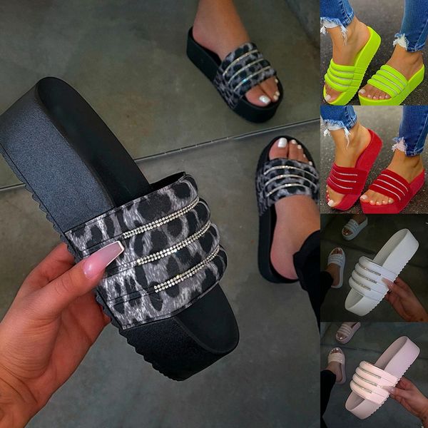 

2020 rome beach sandals women's slippers fashion casual slippers women thick platforms shoes flip flops ladies slides, Black