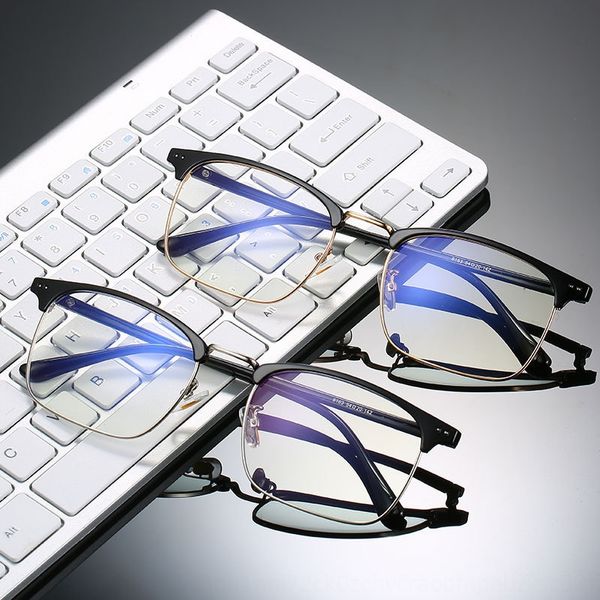 

2020 new tr90 anti-blue-ray half-frame eyebrow frame universal glasses myopia plain glasses 8163, Silver