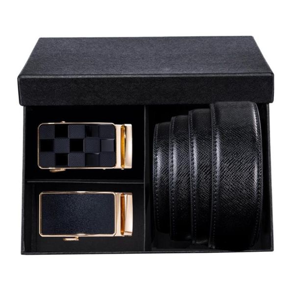 

cow genuine leather belts luxury metal automatic buckle belts cowhide male strap 110-130cm long men's gift dibangu, Black;brown