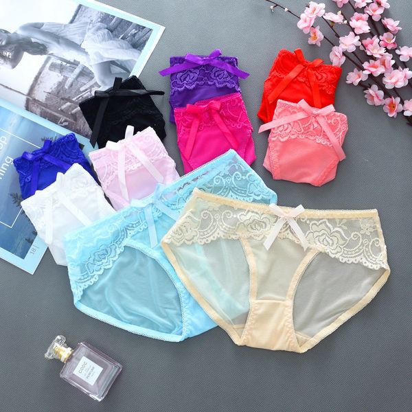 

sitonjwly women transparent panties ladies mesh low waist briefs knicker underwear seamless girls lingerie underwear, Black;pink