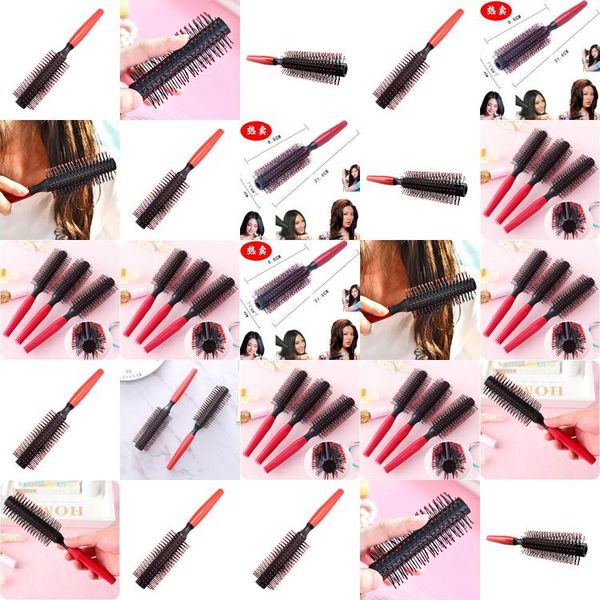 

20cm round handle wide tooth comb wood ebony hair massage comb big tooth curly hair g0425 brushes brushes for hair lipper swzs, Silver