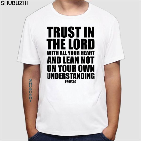 

Trust in the Lord Christian T-shirt MEN'S brand tees cotton Jesus cotton men T shirt cotton tops Euro size