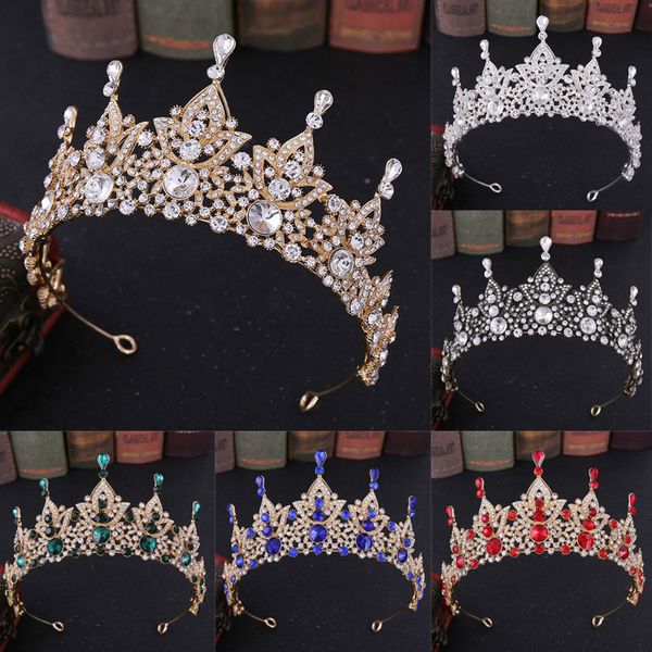 

forseven мода барокко блестящий горный хрусталь crown princess tiaras raisband свадьба свадебные повязки аксессуары jl mx200720, White;golden