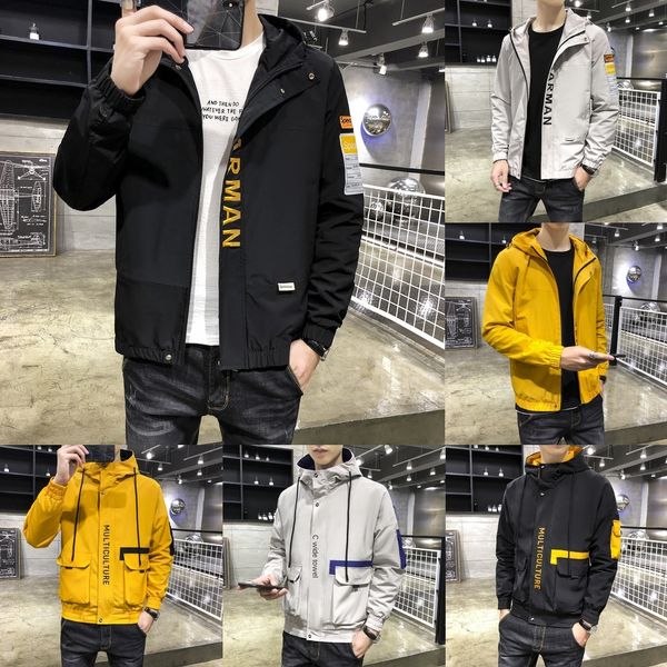 

men's coat 2020 spring new korean style jacket trendy all-match tooling jacket trendy brand spring and autumn style ins clothes, Black;brown