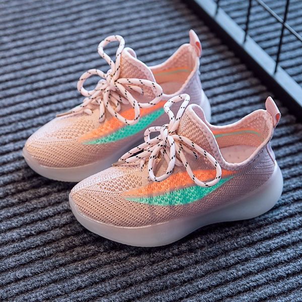 

2020 new spring/autumn children shoes toddler boys girls sneakers mesh breathable fashion casual kids shoes size 26-37, Black