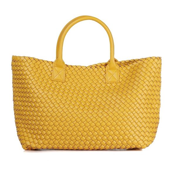 

2020 new fashion woven handbags shoulder bag large capacity bucket bag woven tote women leather handbags