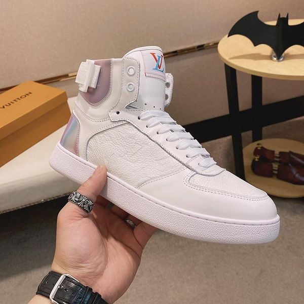 

2020 luxury design leather printed rubber sole sneakers high fashion wild mens casual shoes mens banquet shoes size: 38-45, Black