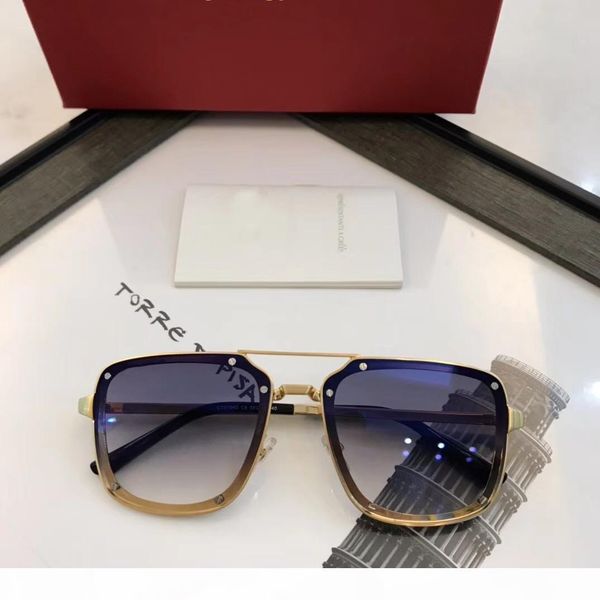 

r luxury sunglasses mens sunglasses classic style metal frame 0194 uv400 protection outdoor eyewear with original box, White;black