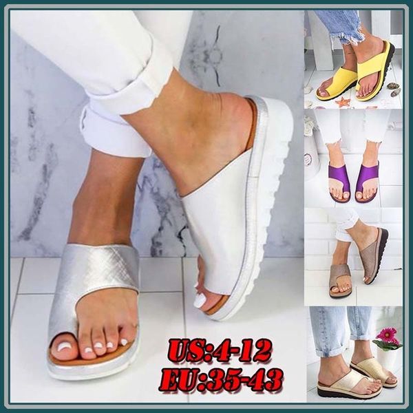 

2019 women's slippers leather wedges open toe shoes fashion beach ladies slippers platform summer casual plus size beach sandals