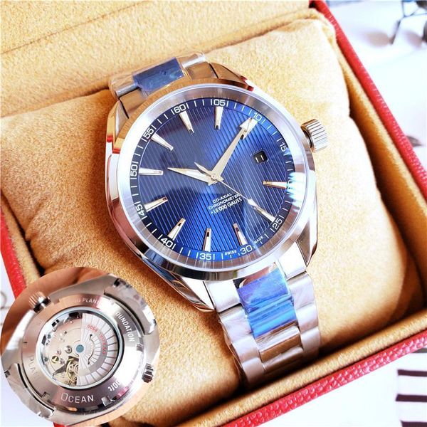

luxury men watches brand aqua terra watch 8500 automatic watch sapphire original clasp transparent back master watches, Slivery;brown