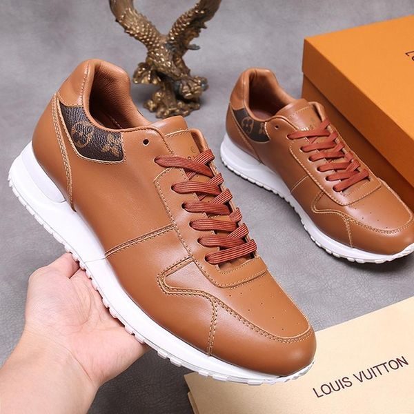 

new luxury mens shoes sneakers chaussures pour hommes running shoes for men with box run away sneaker fast ship leather big size zapatos hom, Black
