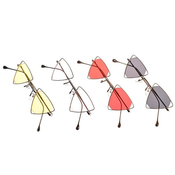 

metal women/men retro new steampunk triangle shades, White;black