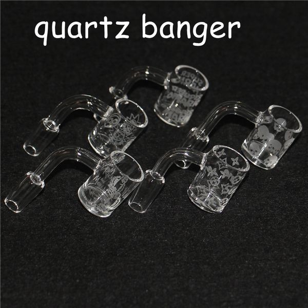 

sandblast flat quartz banger nail with 4mm thick bottom domeless honey bucket quartz nail for glass water pipe bongs dhl