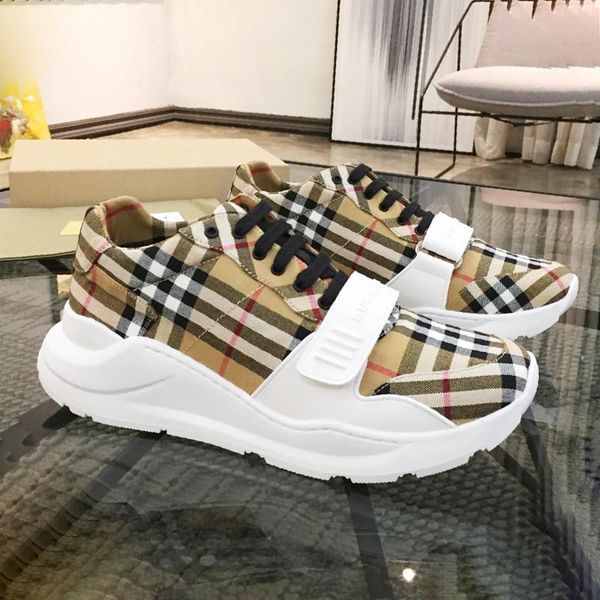 

men shoes sneakers luxury breathable sports zapatos de hombre vintage check cotton sneakers bb495 mens shoes casual drop ship