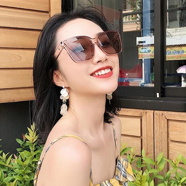 

simple square sunglasses women brand designer retro frame big sun glasses female vintage gradient male, White;black