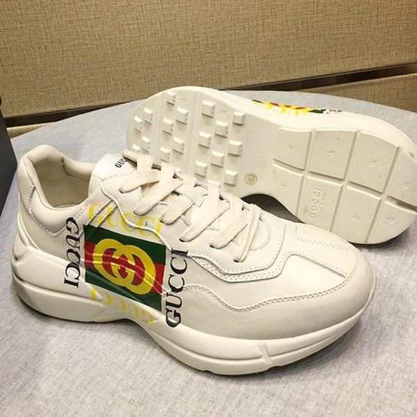 

womens shoes sneakers fashion zapatos de mujer luxury womens shoes rhyton sneaker leather chaussures de femme luxury footwears g66 womens, Black