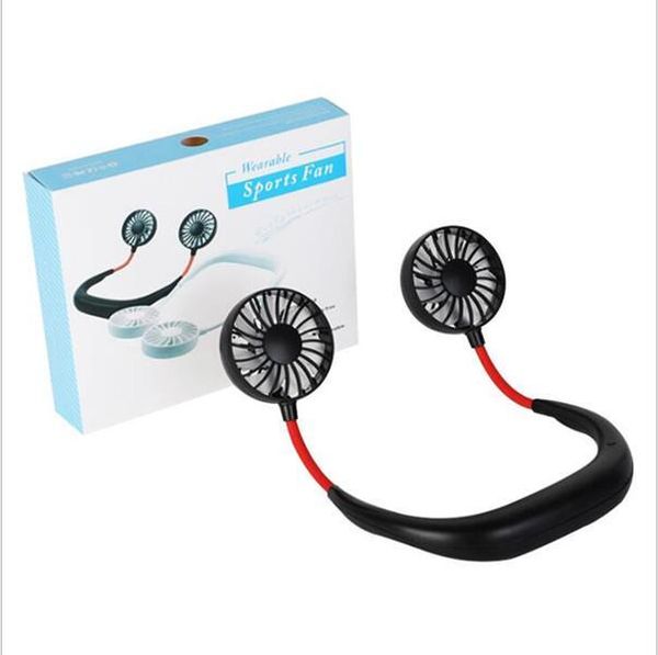 

hanging neck fan usb rechargeable neckband lazy neck hands hanging dual cooling mini fan sport 360 degree rotating ee2006 ctidr