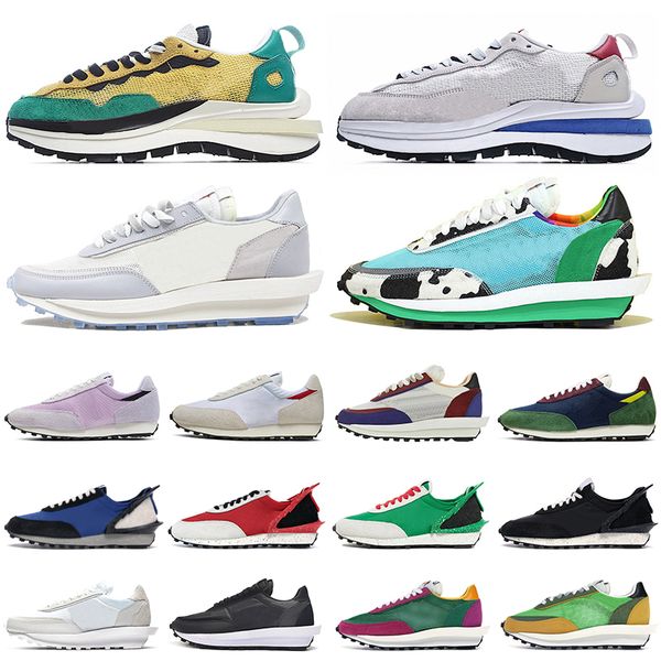 

sacai nike vaporwaffle waffle dior ben and jerrys daybreak обувь повседневная мужская женская des chaussures нейлон тройной черный белый муж, Black