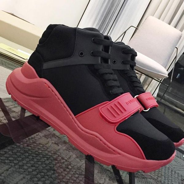 

drop ship mens boots scarpe sportive da uomo vintage check cotton sneakers fashion classic lightweight high lace -up sports men, Black