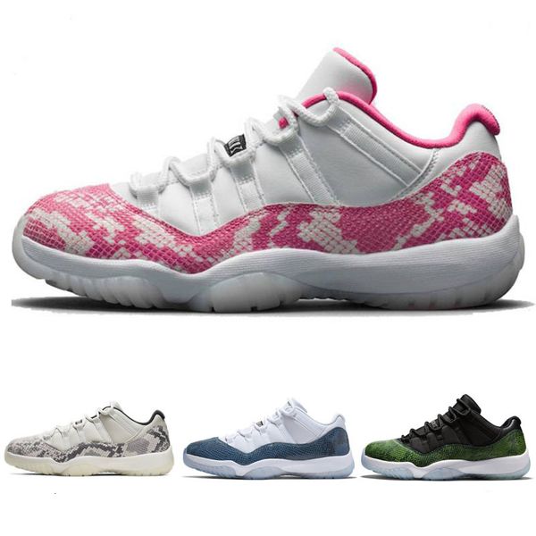 

men shoes jumpman 11 xi pink snake skin light bone snakeskin man retro outdoor shoes bred space jam sports sneakers, Black
