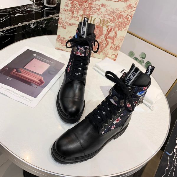 

new11 luxury designer high ladies shoes fashion all-match ladies sports boots outdoor ladies motorcycle boots original box packaging, Black