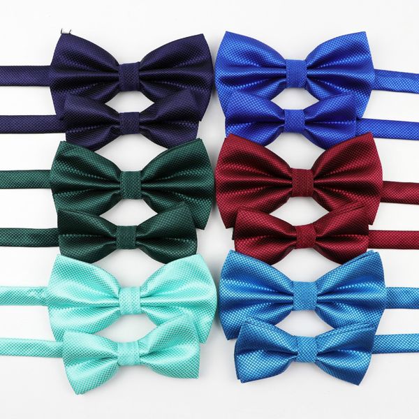 

solid parent-child bowtie set charming kids pets chic family butterfly satin party dinner wedding design cute bow tie accessory, Red;brown