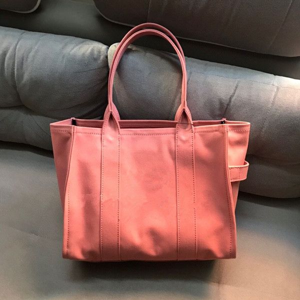 

2020 new women's small group design leisure fashion one shoulder canvas crossbite tote bag cowhide with fabric wide shoulder belt women