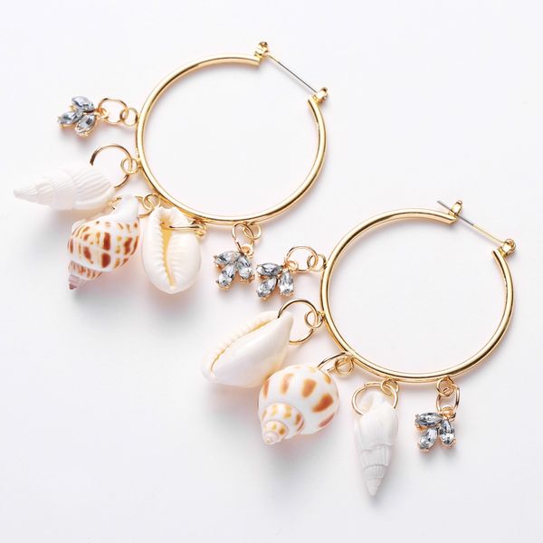 

exaggerated circle shell earrings female temperament earrings online fashion fashionable earrings new, Golden