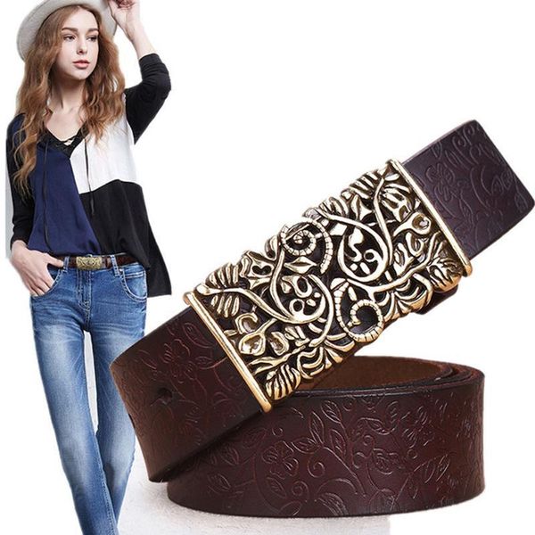 

medyla women genuine leather belts cowskin brand designer 4 colors fashion pin buckle cinturon cintos new arrival, Black;brown