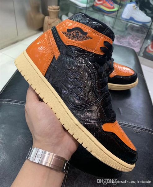 

2019 новые 1s air аутентичные 1 high og разрушенные backboard 3,0 ретро черный оранжевый светло-ванильный морская звезда мужчины баскетбол о