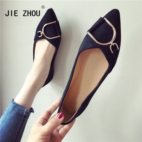 

women flats fashion pointed toe shoes woman loafers spring/autumn solid flat casual shoes shallow mouth women zapatos muje, Black